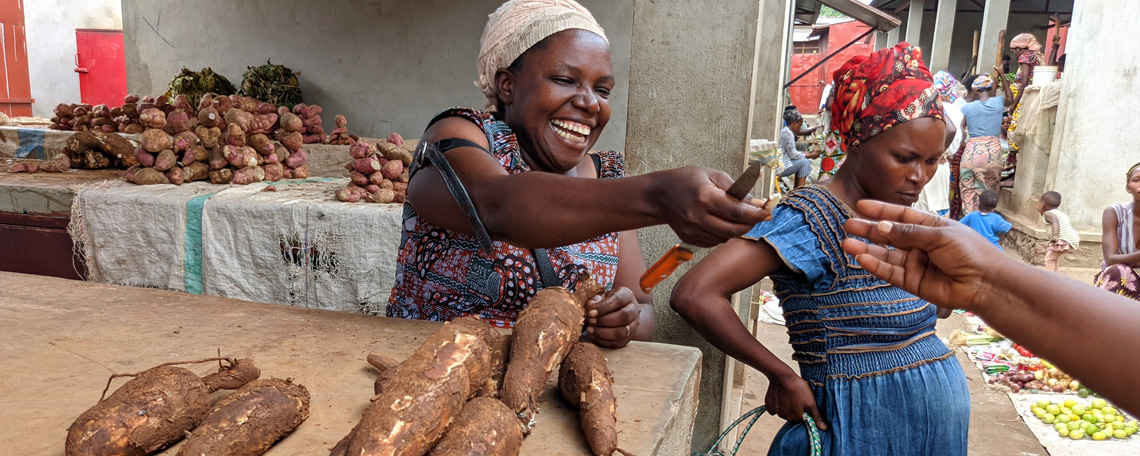 Mediatrice selling cassava